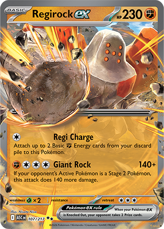 Regirock ex 107/217 - Ascended Heroes - officiële kaartafbeelding