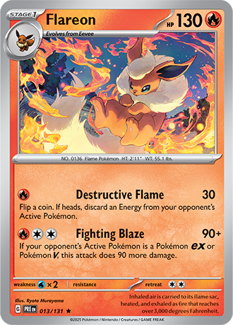 Flareon 013/131 - Prismatic Evolutions - officiële kaartafbeelding