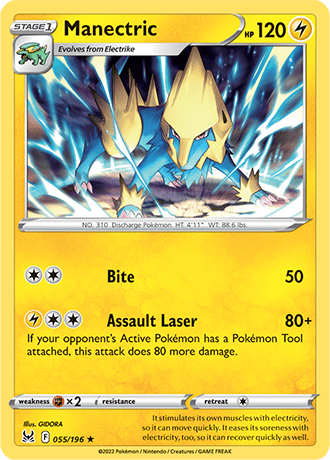 Manectric 055/196 - Lost Origin - officiële kaartafbeelding