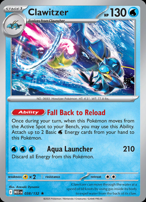 Clawitzer 038/132 - Mega Evolution - officiële kaartafbeelding