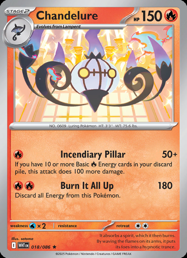 Chandelure 018/086 - White Flare (Poké Ball Holo) - officiële kaartafbeelding