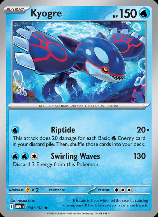 Kyogre 034/132 - Mega Evolution - officiële kaartafbeelding