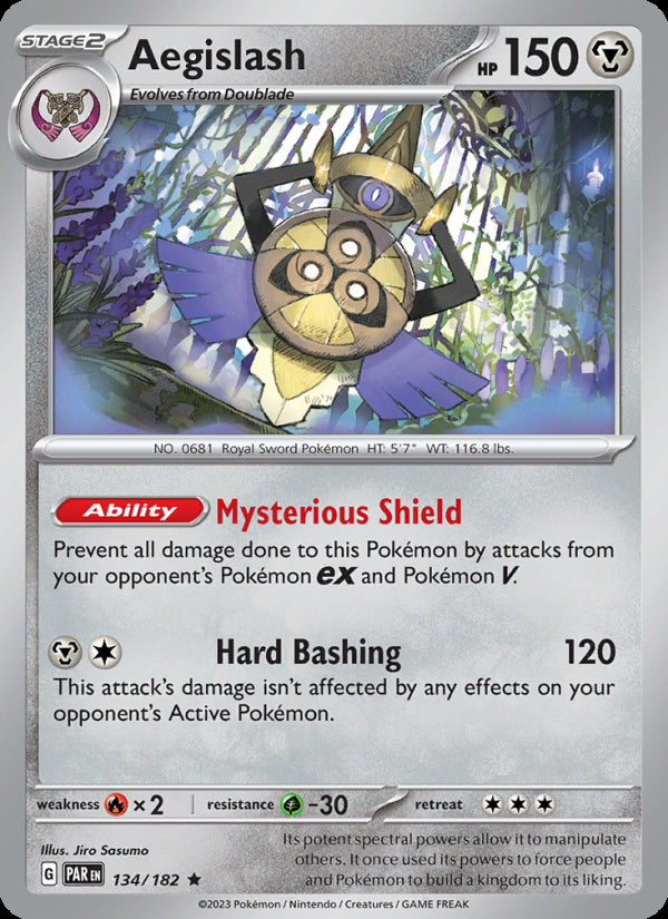Aegislash 134/182 - Paradox Rift - officiële kaartafbeelding