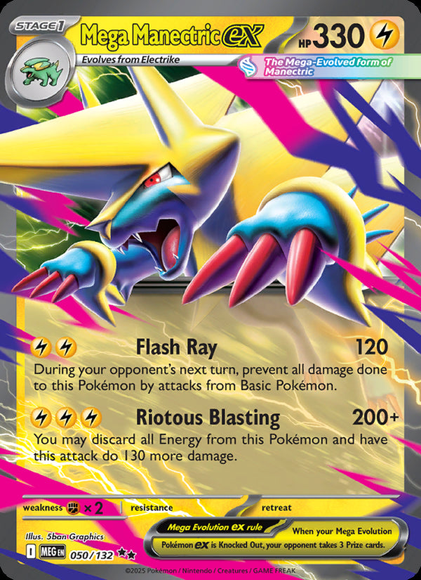 Mega Manectric ex 050/132 - Mega Evolution - officiële kaartafbeelding
